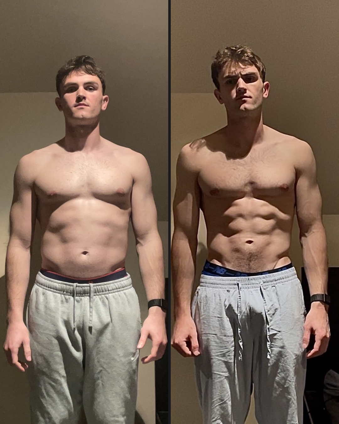 Cammy before and after transformation, front