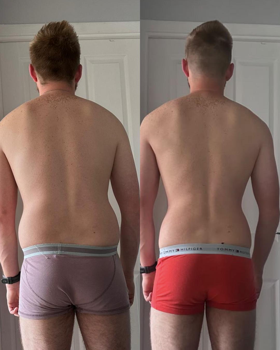 Danny before and after transformation, back